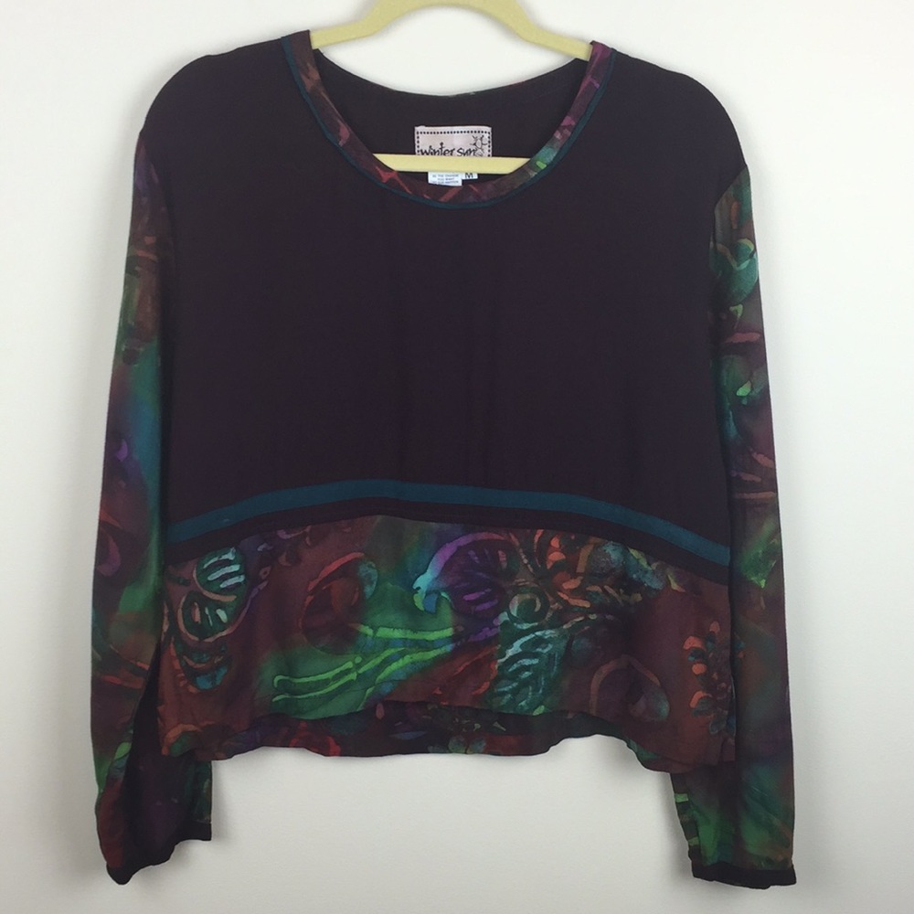 Winter Sun - Hand Painted Long Sleeve Blouse